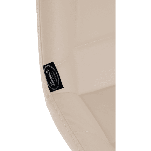 Taburete de Bar Weston Giratorio 180 grados | Taburete Alto con Respaldo y Asiento Acolchado Simil cuero Crema 56X49X105 cm
