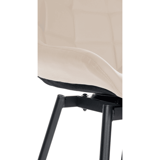 Taburete de Bar Weston Giratorio 180 grados | Taburete Alto con Respaldo y Asiento Acolchado Simil cuero Crema 56X49X105 cm