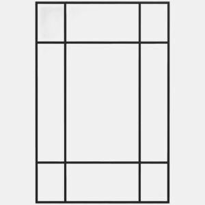 HOMCOM Espelho de Parede Retangular Espelho Estilo Janela 90x60 cm com Moldura de Metal Espelho Decorativo para Sala Quarto Entrada Preto