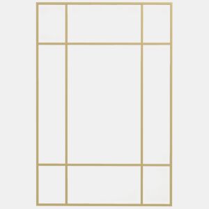 HOMCOM Espelho de Parede Retangular Espelho Estilo Janela 90x60 cm com Moldura de Metal Espelho Decorativo para Sala Quarto Entrada Dourado