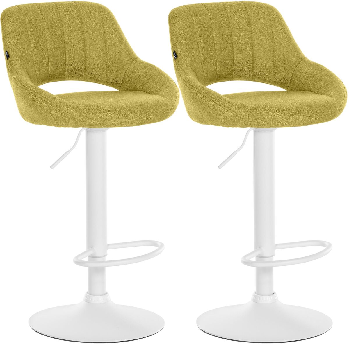 Juego de 2 taburetes de bar milet con tapizado de tela verde 48x47x85 cm