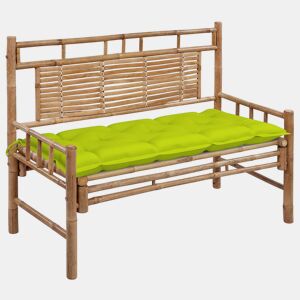 vidaXL Banco de jardim com almofadão 120 cm bambu