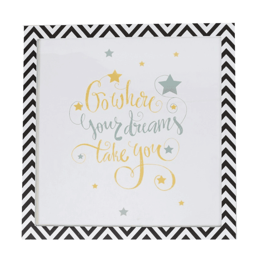 Quadro em MDF preto e branco 38x40cm
