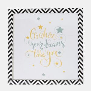 Quadro em MDF preto e branco 38x40cm