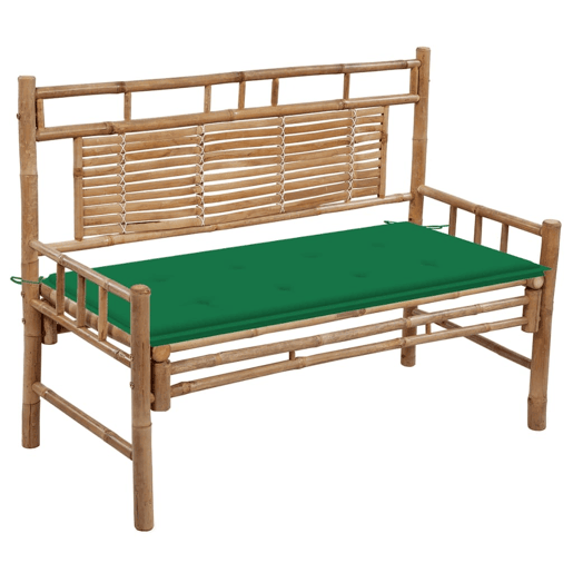 vidaXL Banco de jardim com almofadão 120 cm bambu