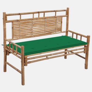 vidaXL Banco de jardim com almofadão 120 cm bambu