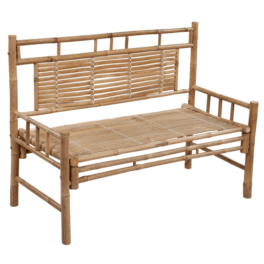 vidaXL Banco de jardim com almofadão 120 cm bambu