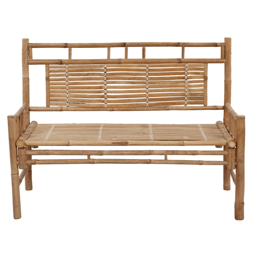 vidaXL Banco de jardim com almofadão 120 cm bambu