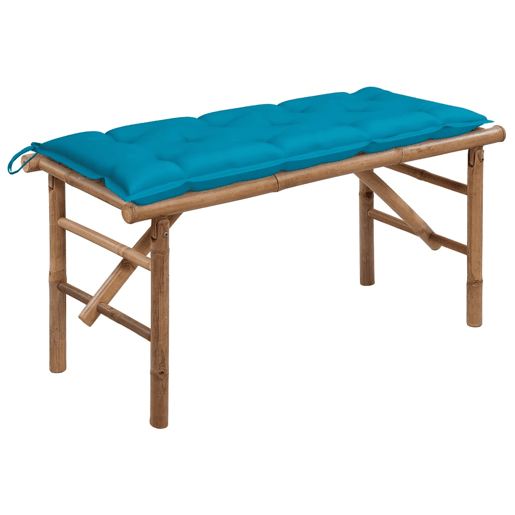 vidaXL Banco de jardim dobrável com almofadão 118 cm bambu vidaXL Banco de jardim dobrável com almofadão 118 cm bambu