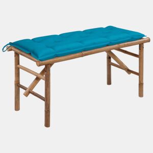 vidaXL Banco de jardim dobrável com almofadão 118 cm bambu