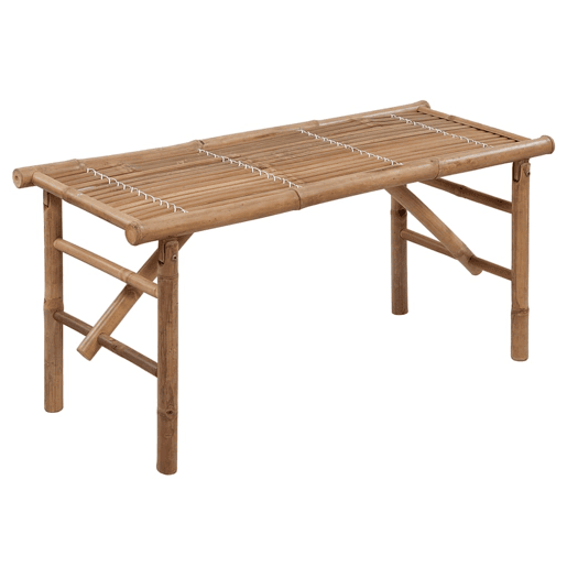 vidaXL Banco de jardim dobrável com almofadão 118 cm bambu vidaXL Banco de jardim dobrável com almofadão 118 cm bambu