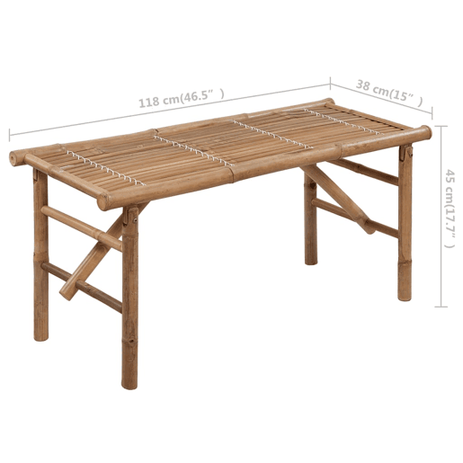 vidaXL Banco de jardim dobrável com almofadão 118 cm bambu vidaXL Banco de jardim dobrável com almofadão 118 cm bambu