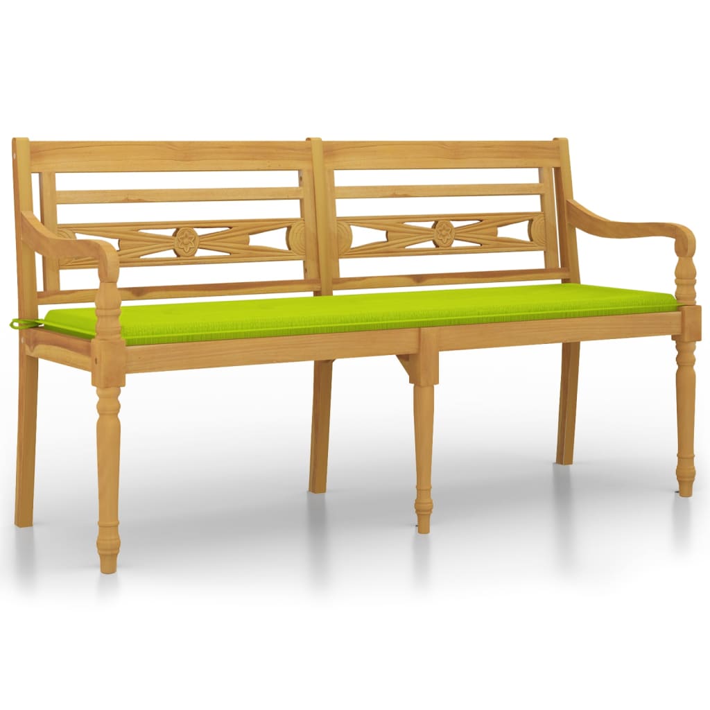 Banco de madera batavia con cojín 150x51 Verde