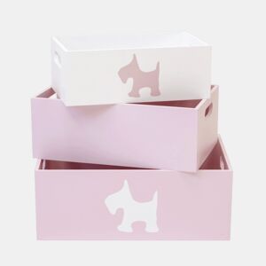 Caixas set de 3 MDF rosa 15x40x2813x35x2311x30x18cm