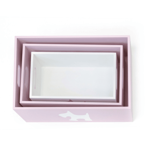 Caixas set de 3 MDF rosa 15x40x2813x35x2311x30x18cm