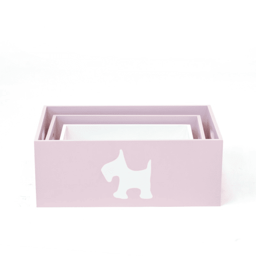 Caixas set de 3 MDF rosa 15x40x2813x35x2311x30x18cm
