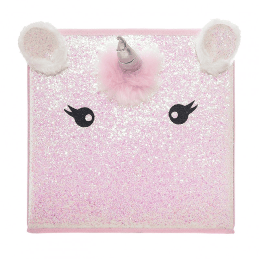 Caixa de arrumação em cartão rosa 31x29x29cm
