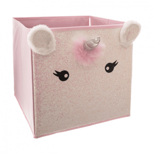 Caixa de arrumação em cartão rosa 31x29x29cm
