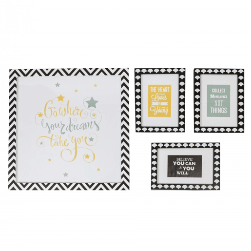 Cuadros set de 4 em MDF preto e branco 22 x 16 38 x 40cm