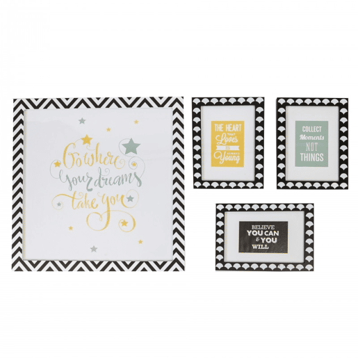 Cuadros set de 4 em MDF preto e branco 22 x 16 38 x 40cm