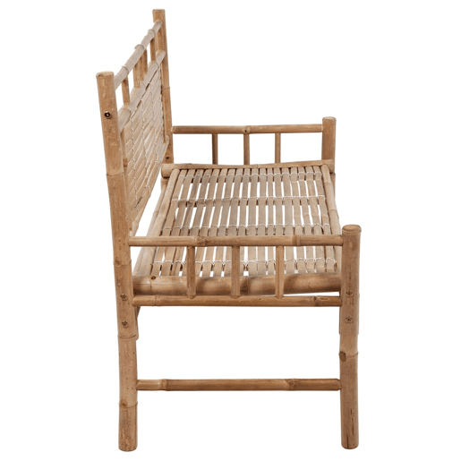 vidaXL Banco de jardim com almofadão 120 cm bambu