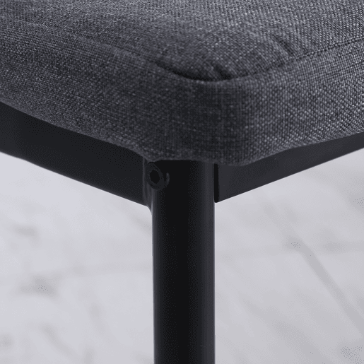 HOMCOM Conjunto de 4 Cadeiras de Sala de Jantar Estofadas em Linho e Pés de Metal Cadeiras Modernas para Cozinha Carga Máxima 120kg 41x50x97cm Cinza