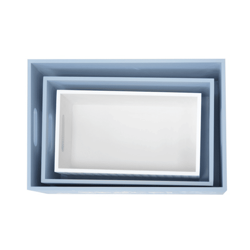 Caixas infantil set de 3 em MDF azul 15x40x2813x35x2311x30x18cm