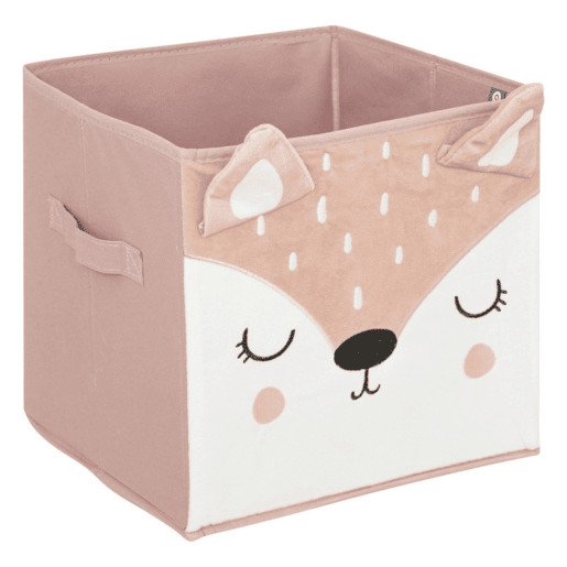 Caixa de arrumação em cartão rosa 29x29 cm