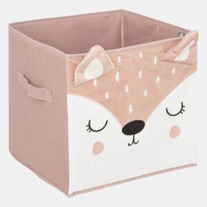 Caixa de arrumação em cartão rosa 29x29 cm