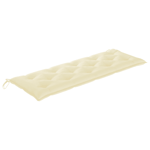 Banco Batavia c almofadão cor creme 150 cm madeira de teca maciça