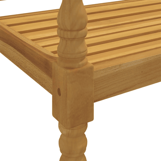 Banco Batavia c almofadão cor creme 150 cm madeira de teca maciça