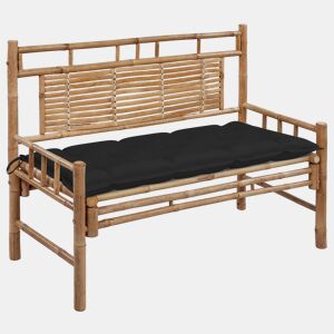 vidaXL Banco de jardim com almofadão 120 cm bambu