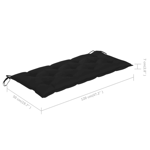 vidaXL Banco de jardim com almofadão 120 cm bambu vidaXL Banco de jardim com almofadão 120 cm bambu