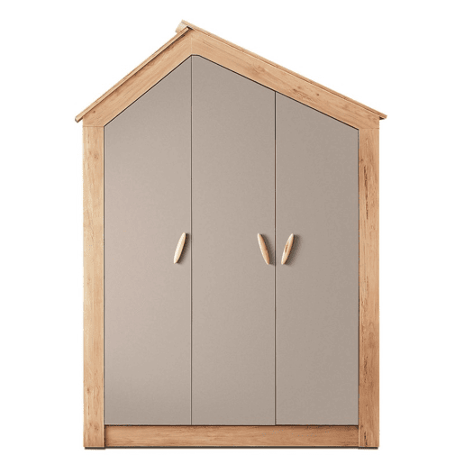 Armário 3 portas aglomerado cinza 207x150x58cm