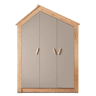 Armário 3 portas aglomerado cinza 207x150x58cm