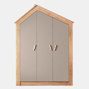 Armário 3 portas aglomerado cinza 207x150x58cm