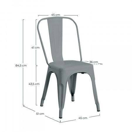 Pack 4 Cadeiras Industriais Strong 45x54x85cm Thinia Home
