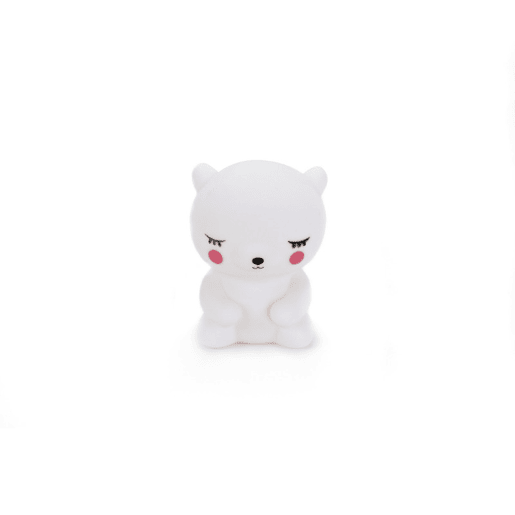 Lâmpada LED ursinho PVC branco 9x9,8x4cm