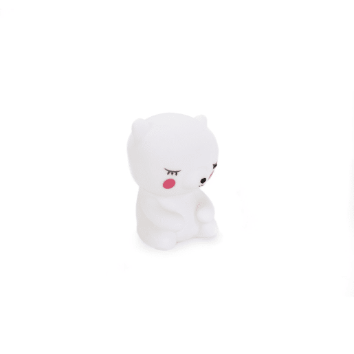 Lâmpada LED ursinho PVC branco 9x9,8x4cm