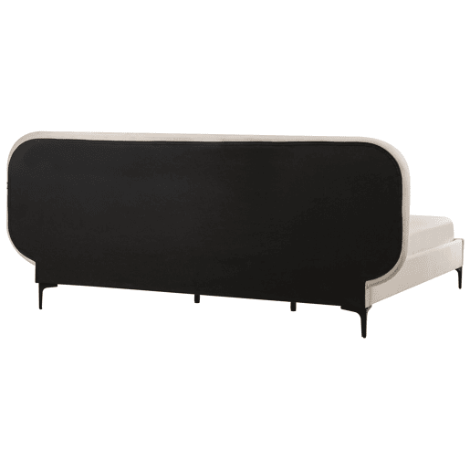 Cama Veludo SUZETTE 180 x 200 cm Creme claro