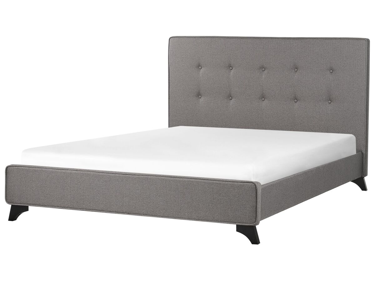 Beliani Cama con somier Poliéster AMBASSADOR 152x216 Gris