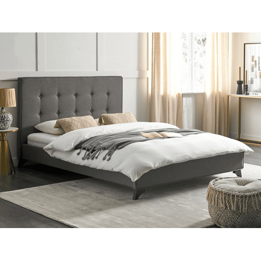 Cama Tecido AMBASSADOR 140 x 200 cm Cinzento Cama Tecido AMBASSADOR 140 x 200 cm Cinzento