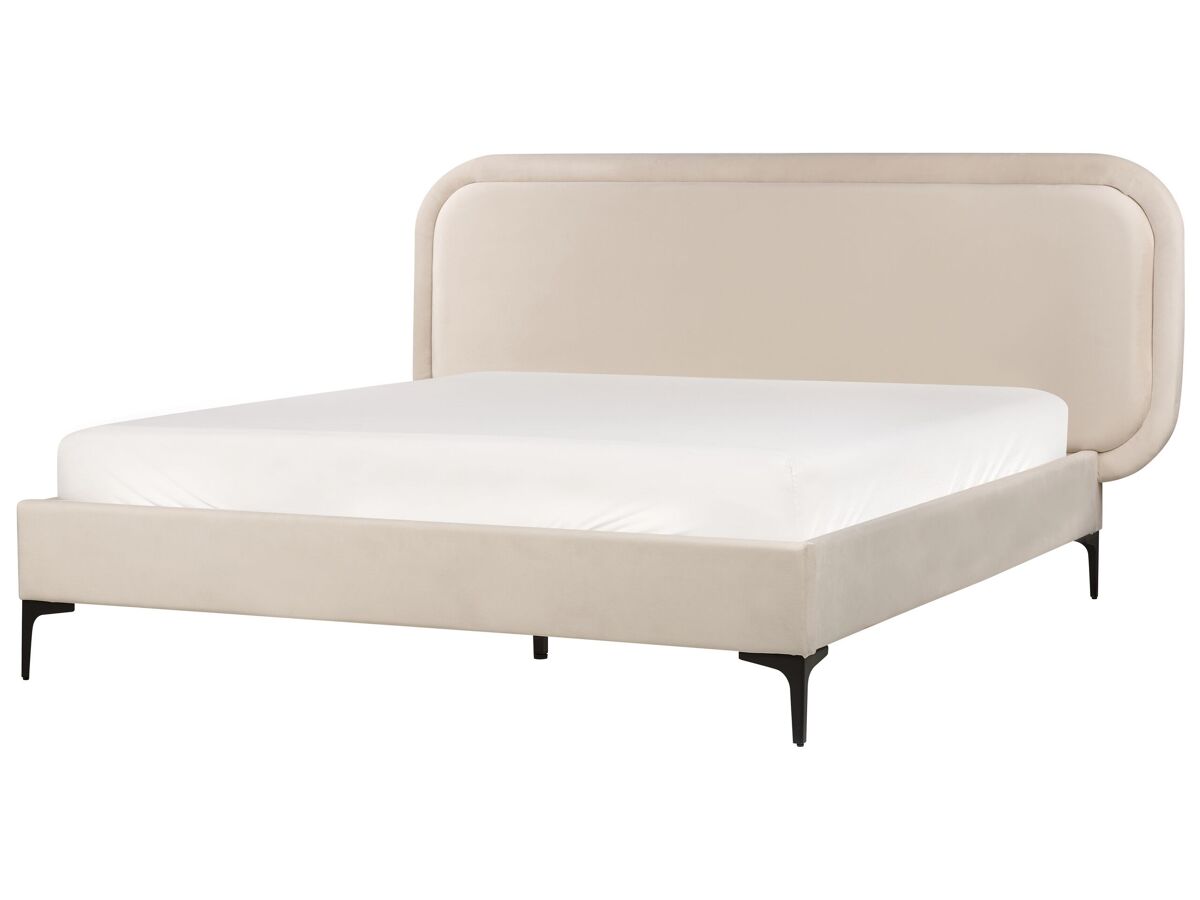 Beliani Cama Terciopelo SUZETTE 188x212 Beige