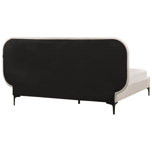 Cama Veludo SUZETTE 140 x 200 cm Creme claro