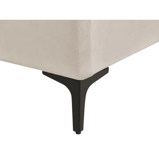 Cama Veludo SUZETTE 140 x 200 cm Creme claro
