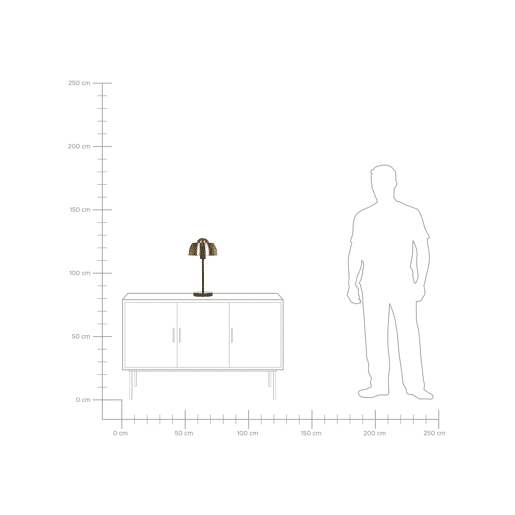 Candeeiro de mesa SENETTE Metal PretoDourado
