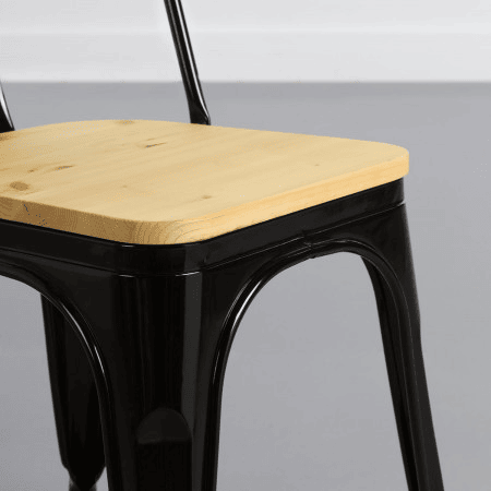 Cadeira Industrial Strong com Assento de Madeira 45x54x85cm Thinia Home