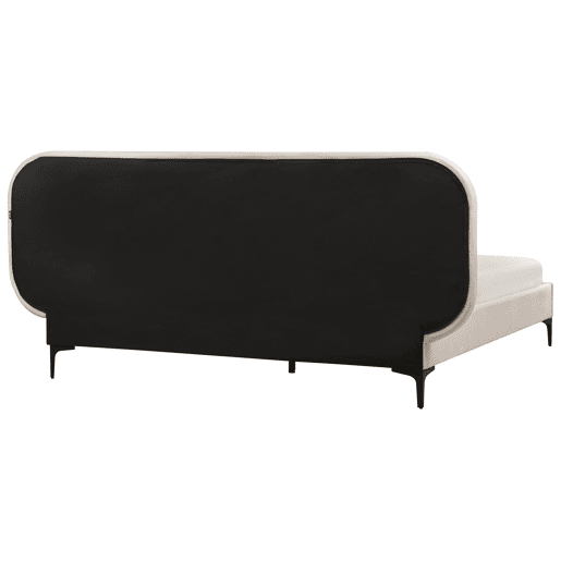 Cama Veludo SUZETTE 160 x 200 cm Creme claro