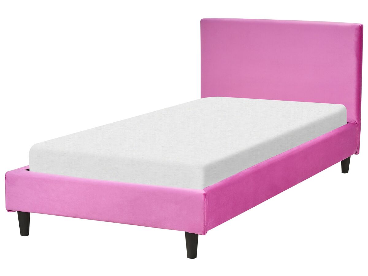 Beliani Cama Terciopelo FITOU 100x214 Fucsia