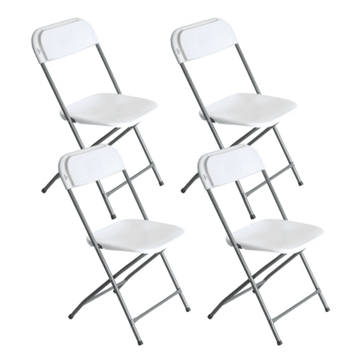 Pack 4 cadeiras dobráveis u200Bu200Bbrancas 49x44,5x80,5 cm 7house